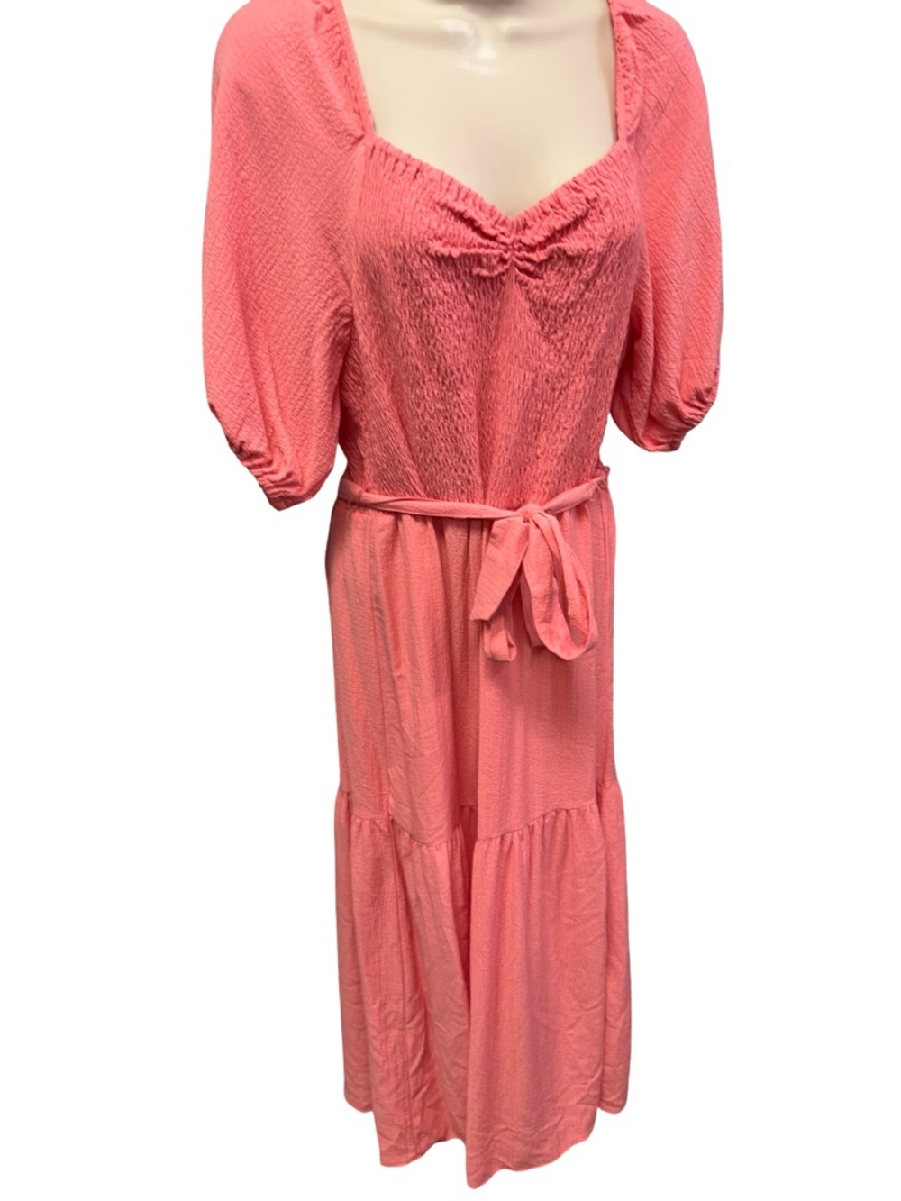 1562 / DKNY Pink Dress With Tie Belt Women’s Size 10